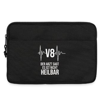 V8 Liebhaber Shirt - Autoliebhaber Shirt - V8  - Laptoptasche 13" - Schwarz - Vorne