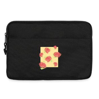 Pastel roses on cream - Laptop bag 13" - black - Front