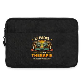 Le padel c’est ma thérapie humour sport - Sacoche pour ordinateur portable 13 pouces - noir - Devant