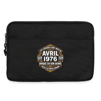 Millésime avril 1976 shirt Anniversaire Avril 1976 - Sacoche pour ordinateur portable 13 pouces - noir - Devant