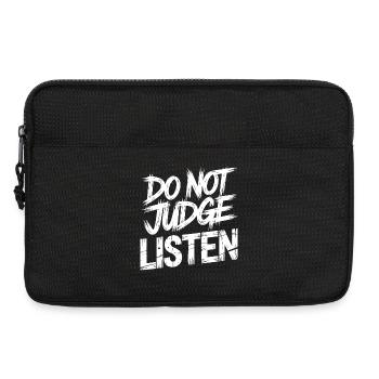 Ne juge pas, écoute - Sacoche pour ordinateur portable 13 pouces - noir - Devant