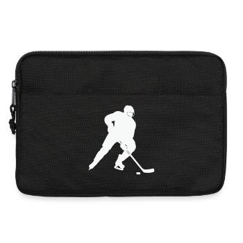 Eishockey Silhouette im Spielfluss - Laptoptasche 13" - Schwarz - Vorne