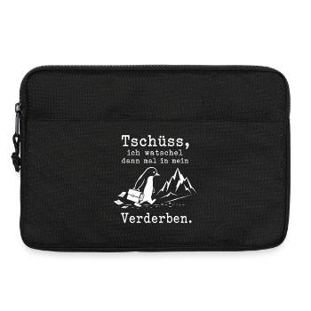 Pinguin flüchtet in die kalten Berge - Laptoptasche 13" - Schwarz - Vorne