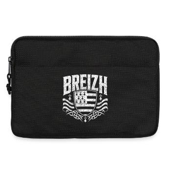 Blason Breton Breizh Héritage Celtique Vintage - Sacoche pour ordinateur portable 13 pouces - noir - Devant