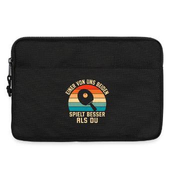 Lustig Tischtennis - Laptoptasche 13" - Schwarz - Vorne