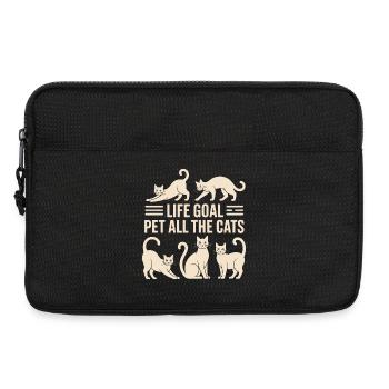 Life Goal Pet All The Cats Funny Retro - Laptop bag 13" - black - Front