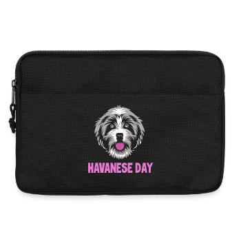 Chien bichon havanais - Sacoche pour ordinateur portable 13 pouces - noir - Devant