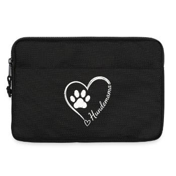 Hundemama Herz Pfote Motiv - Laptoptasche 13" - Schwarz - Vorne
