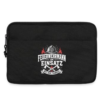 Feuerwehrmann im Einsatz Shirt - Laptoptasche 13" - Schwarz - Vorne