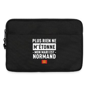 Plus Rien Ne M Etonne Mon Mari Est Normand T-Sh... - Sacoche pour ordinateur portable 13 pouces - noir - Devant