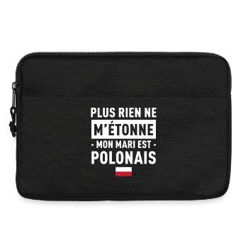 Plus Rien Ne M Etonne Mon Mari Est Polonais T-S... - Sacoche pour ordinateur portable 13 pouces - noir - Devant