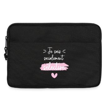 Je suis socialement sélective - Sacoche pour ordinateur portable 13 pouces - noir - Devant