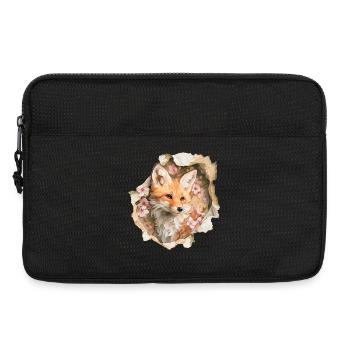 Renard aux cerisiers en fleurs - Sacoche pour ordinateur portable 13 pouces - noir - Devant