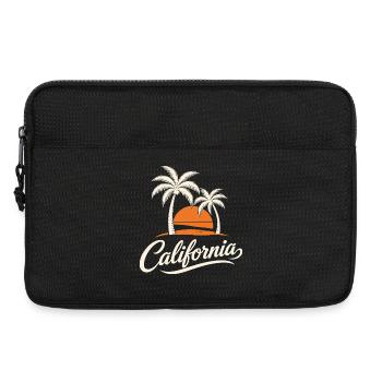California Sunset with Palm Trees Retro - Laptop bag 13" - black - Front