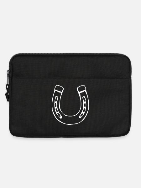Hufeisen Pferd Pferde reiten Geschenk Reiter - Laptoptasche 13" - Schwarz