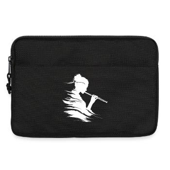 Flûtiste dessinateur - Sacoche pour ordinateur portable 13 pouces - noir - Devant