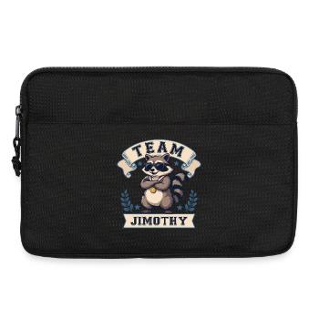 Team Jimothy Funny Raccoon Shirt Cute Trash Panda  - Laptop bag 13" - black - Front