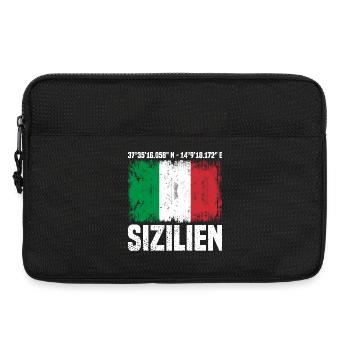 Sizilien Koordinaten - Laptoptasche 13" - Schwarz - Vorne