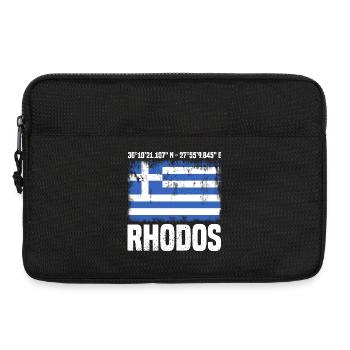 Insel Rhodos Koordinaten - Laptoptasche 13" - Schwarz - Vorne