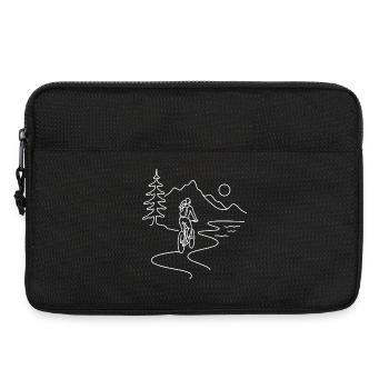 Cyclist woman in mountain  - Laptoptasche 13" - Schwarz - Vorne