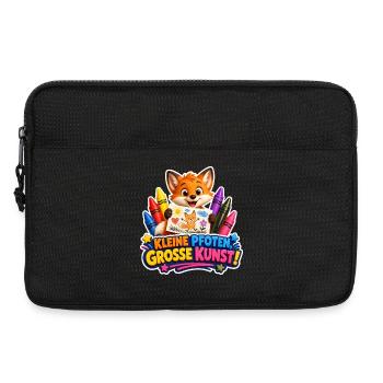 Kreativer Fuchs kleine Pfoten ganz grosse Kunst - Laptoptasche 13" - Schwarz - Vorne