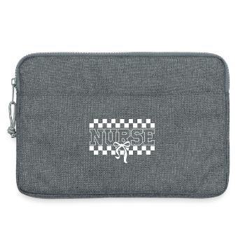 Nurse Checkered Ribbon Design Krankenschwester - Laptoptasche 13" - Grau meliert - Vorne