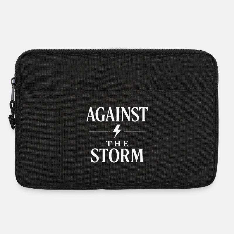 Kraftvoller Gegenwind Schriftzug - Laptoptasche 13" - Schwarz