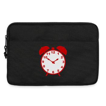 Klassischer Wecker mit rotem Rahmen - Laptoptasche 13" - Schwarz - Vorne