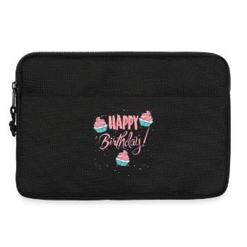 Joyeux anniversaire avec des cupcakes - Sacoche pour ordinateur portable 13 pouces - noir - Devant