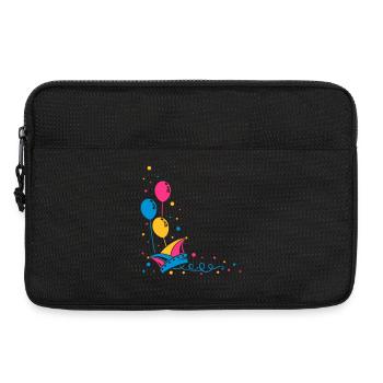 Carnival hat with balloons, streamer and confetti. - Laptop bag 13" - black - Front