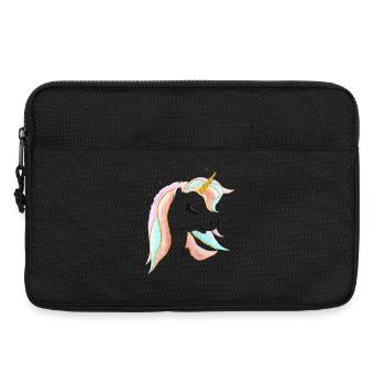 Design Éclaté de Licorne Pastel et Or - Sacoche pour ordinateur portable 13 pouces - noir - Devant