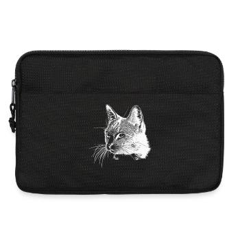 Katzenkopf - Weiß - Laptoptasche 13" - Schwarz - Vorne