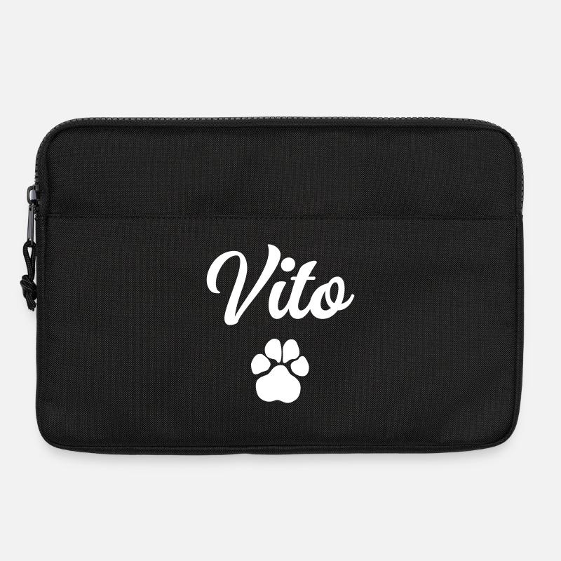 Hundename VITO mit Pfote - Laptoptasche 13" - Schwarz