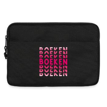 Bücher im rosa Farbverlauf - Laptoptasche 13" - Schwarz - Vorne