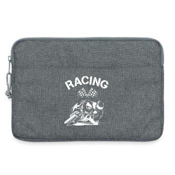 racing moto bike biker gp motorcycle race symbol - Laptop bag 13" - heather grey - Front