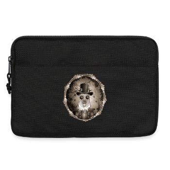 Steampunk deer portrait in antique sepia look - Laptop bag 13" - black - Front