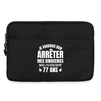 anniversaire 77 ans, anniversaire - Sacoche pour ordinateur portable 13 pouces - noir - Devant