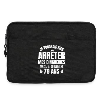 anniversaire 79 ans, anniversaire - Sacoche pour ordinateur portable 13 pouces - noir - Devant