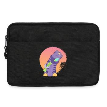 Câlin chat câlins Poisson Amoureux Chat coquin Manga - Sacoche pour ordinateur portable 13 pouces - noir - Devant