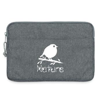 La nature se réveille (blanc) - Sacoche pour ordinateur portable 13 pouces - gris chiné - Devant