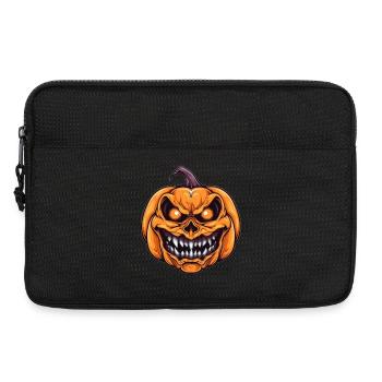 Citrouille effrayante d’Halloween avec visage - Sacoche pour ordinateur portable 13 pouces - noir - Devant