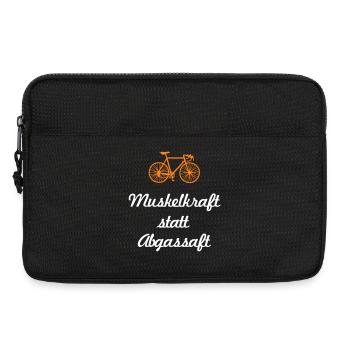 Muskelkraft Rennrad coole Sprüche Reime Fahrrad - Laptoptasche 13" - Schwarz - Vorne