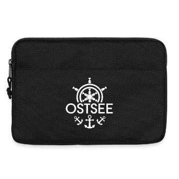 Ancre de la mer Baltique Symbole Roue de contrôle Icône Logo Graphique - Sacoche pour ordinateur portable 13 pouces - noir - Devant
