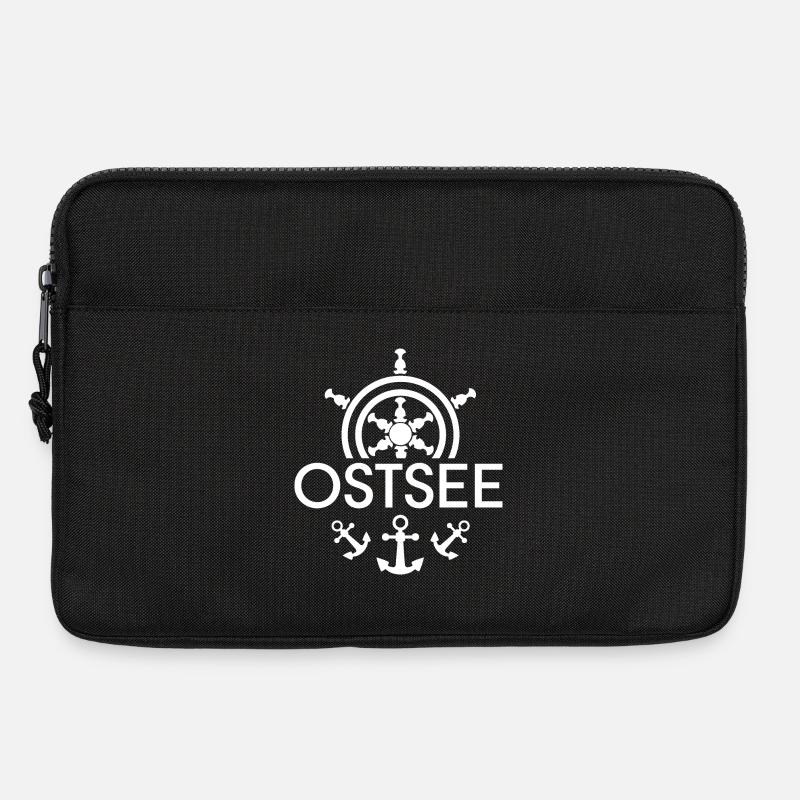 Ostsee Anker Symbol Steuer Rad Icon Logo Grafik - Laptoptasche 13" - Schwarz