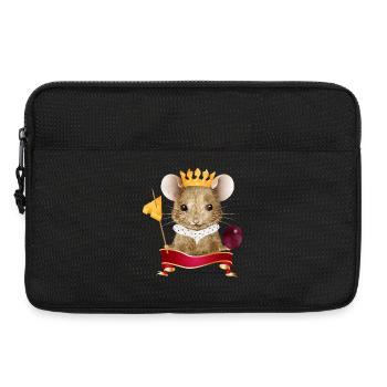 Maus mit Käse Krone,Traube und Zahnstocher - Laptoptasche 13" - Schwarz - Vorne