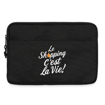 Le shopping c'est la vie humour anniversaire - Sacoche pour ordinateur portable 13 pouces - noir - Devant