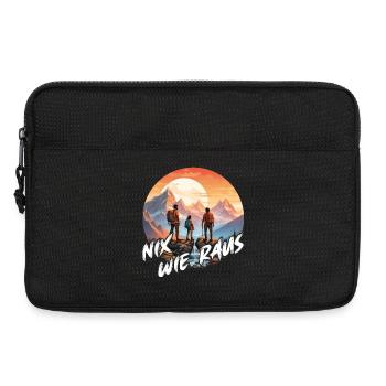 Nix wie raus Familie steht auf dem Berggipfel - Laptoptasche 13" - Schwarz - Vorne