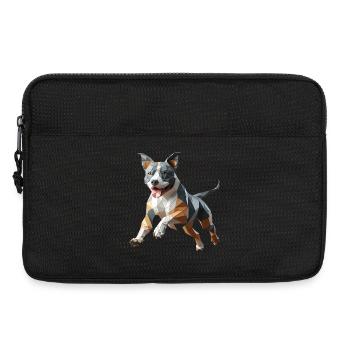 Staffy Origami 3D geometrischer Hund - Laptoptasche 13" - Schwarz - Vorne