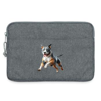 Staffy Origami 3D geometrischer Hund - Laptoptasche 13" - Grau meliert - Vorne