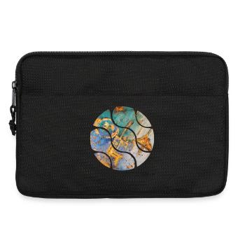 Abstraction colorée avec des accents dorés - Sacoche pour ordinateur portable 13 pouces - noir - Devant